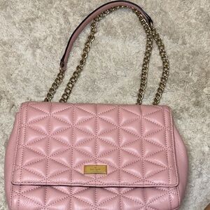 Kate Spade Blush Emelyn Emery Court Quilted Chain Shoulder Bag